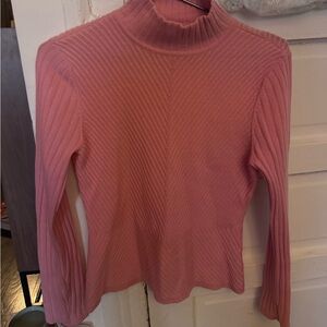 Vintage 100% cashmere pink mock neck sweater